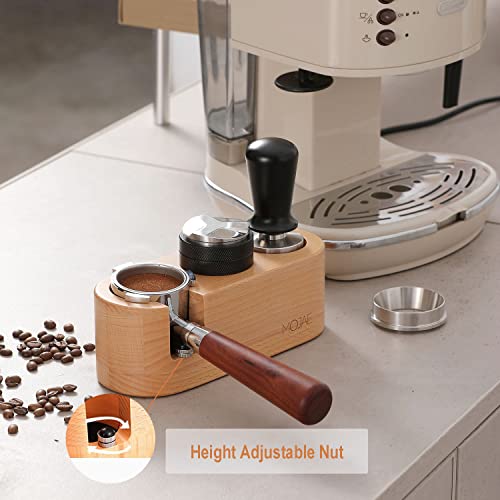 Wood Coffee Filter Tamper Holder Wooden Espresso Tamper Mat Stand Tamper Station Wooden Base, Espresso Tamper Mat, Food Safe Wooden Coffee Tamp Mat Anti-Slip - Three Holes(58Mm) #TOP4