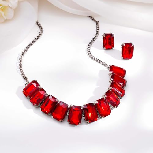 Image of Rubans Crystal Necklace Set Stylish Jewellery Gift for Women & Girls