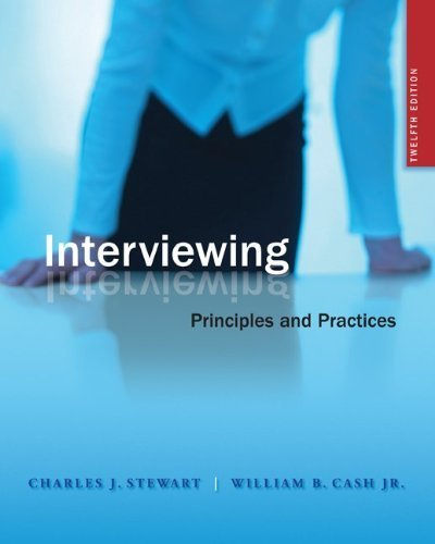 Interviewing: Principles And Practices 0071257055 Book Cover