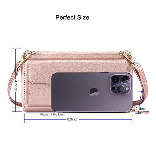 Image of nuoku Women's Small Crossbody Bags Wristlet Clutch Wallet Purses with Card Slot Phone Holder
