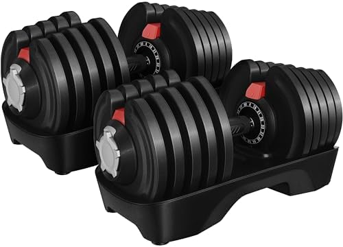 Yaheetech Adjustable Dumbbell Set 28/40/52.5/90LBS Adjustable Dum...