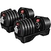 Yaheetech Adjustable Dumbbell Set 28/40/52.5/90LBS Adjustable Dumbbells Fast Adjust Dumbbell Weight Set with Anti-Slip Handle and Tray for Men/Women Home Gym Strength Training Equipment Single/Pair