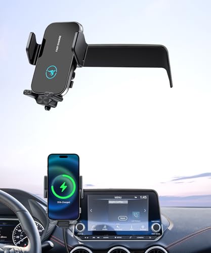 Masergogo 15W Wireless Fast Charger for Nissan Rogue 2021-2026 / Sentra 2020-2025 / Altima 2019-2025 Accessories 8-inch Screen Fixed Clip, 360° Rotation, Interior Decoration Mobile Phone Mount