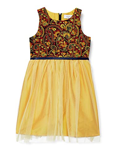 Image of A.T.U.N. (All Things UBER Nice) Girl's Skater Knee Length Embroidered Sleeveless Stylish Party Dress