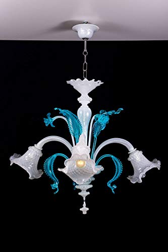 Ca' venier Kronleuchter 3-weiß seidig und blau Cover