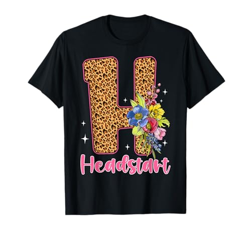 Headstart Leopard Flowers Head Start Teacher Back To School T-Shirt