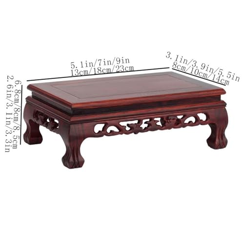 Présentoir à bonsaï creux rectangulaire en palissandre véritable - Taille Moyen - 3