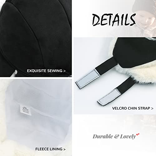 Xiaohawang Winter Baby Trapper Hat Boys Warm Ear Flaps Toddler Ushanka Hats Kids Fur Aviator Cap Snow Ski(6-24 Months,Black) #TOP3