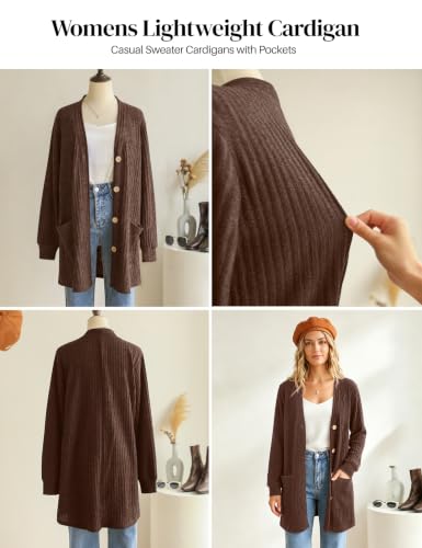 Image of MONNURO Plus Size Cardigan for Women Lightweight Open Front with Pockets