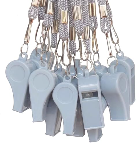 DYBADYSA 20 Pcs Plastic Loud Whistles with Lanyard for Referee ...