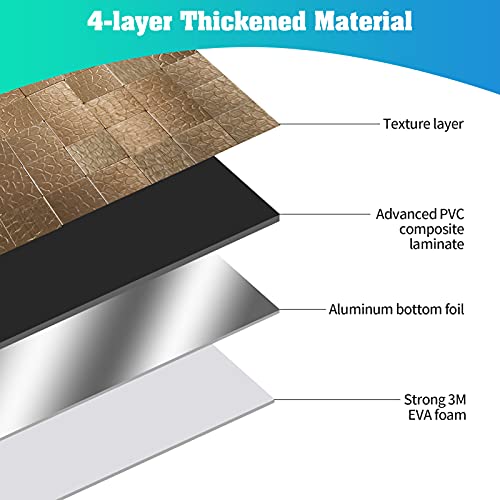 Peel And Stick Tile Backsplash Smart Tile Sticker Square Bathroom Tile Kitchen Backsplash Peel And Stick In Muti (5 Sheets 12" X 12") #TOP2