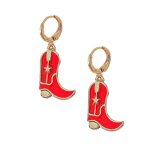 MOEPAPA Enamel Western Cowgirl Boot Earrings Cowgboy Dangle Drop earrings