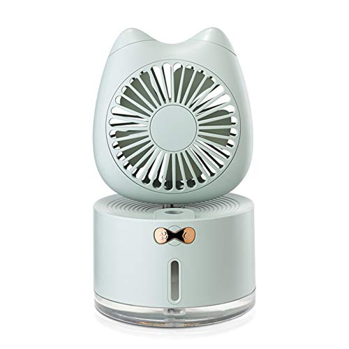 Tragbarer Schreibtischventilator, Luftbefeuchterfunktion, 7 LED-Lichter, USB-Aufladung, faltbarer Ventilator, 1 Stück