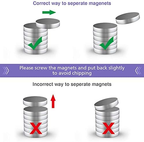 BTLIN Small Neodymium Magnet Disc , Strong Mini Round Magnets for Fridge Whiteboard Noticeboard Office Crafts 6mm x 2mm 100 Pcs