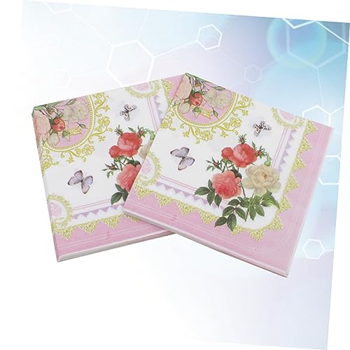 Lurrose 20 Folhas Guardanapos Guardanapo Descartável Guardanapo De Papel Bolinhas Tecido Descartável
