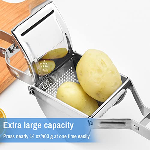 Potato Ricer And Potato Masher Stainless Steel Potato Ricer Heavy Duty Premium Grade, Large Capacity, Mashed Potatoes Masher, Great For Smooth And Fluffy Mashed Potatoes, Puree, Gnocchi #TOP2