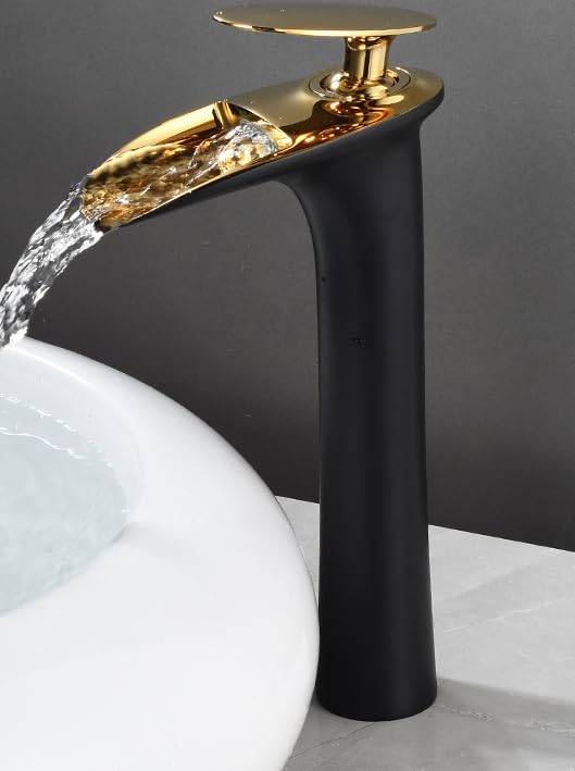 Robinet de salle de bain cascade eau chaude et froide gris bas LWX