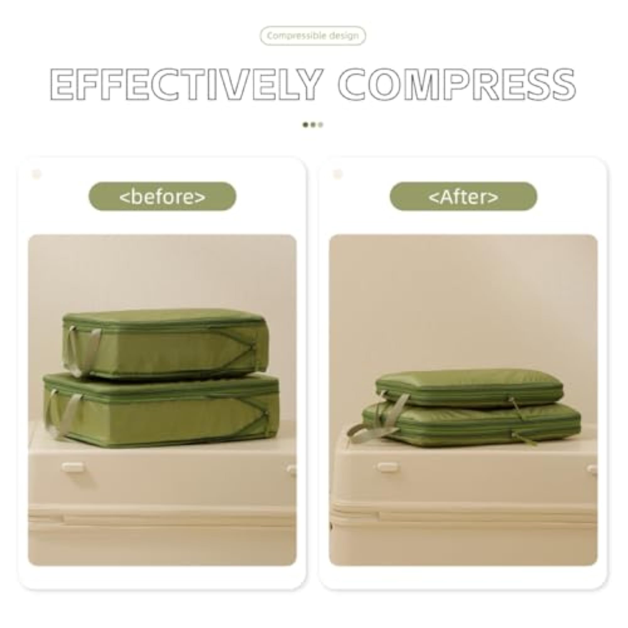 6 Pcs Set Packing Cubes for Travel Organizer Bags