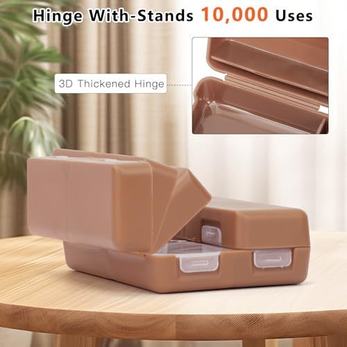 Image of FYY Daily Pill Organizer,2 Pcs 7 Compartments Portable Pill Case Travel Pill Organizer,[Folding Design] Pill Box for Purse Pocket to Hold Vitamins,Cod Liver Oil,Supplements and Medication-Brown