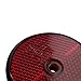 2 x Red Round Circular Reflectors for Driveway Gate Fence Posts Trailer Rears