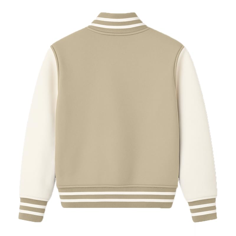 Image of Koverify Cotton Blend Standard Length Long Sleeves Winter Wear Solid Varsity Jacket For Men