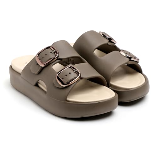 Image of RADIANCE Women Buckle Sandals with Super Soft Insole | Ergonomic Footbed | Lightweight | Skin-Friendly | Cushioned Sole | Trusted by Doctors l Latest, Stylish and Trendy Slip-Ons for Girls and Ladies