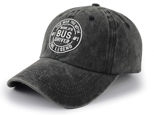 School Bus Driver Appreciation Gifts, Bus Driver Hat for Men, Papa Baseball Cap, Christmas Retirement Fathers Day Birthday Gift for Dad Grandpa Uncle Black
