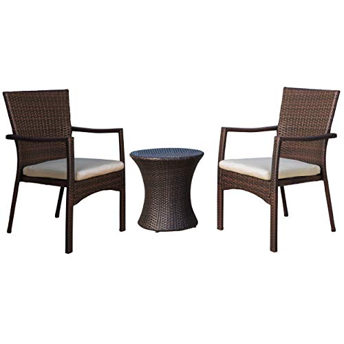 Christopher Knight Homechristopher Knight Home Charleston Patio Furniture 3 Piece Outdoor Wicker Stacking Chair Chat Set Brown Dailymail