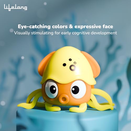 Image of Lifelong Cuppy Crawling Octopus Toy for Babies | Musical Toy with Lights & Obstacle Sensor | Type-C Charging | BPA-Free, Safe for Toddlers | Baby Learning Toy for Tummy Time, Crawling & Motor Skills