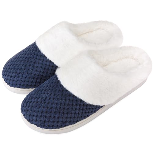 VONMAY Women's Slip On Fuzzy House Slippers with Memory Foam Coral Fleece