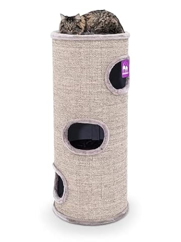 Petrebels Pojemnik do drapania w jakości premium, kopuła 110 cm wysokości, Ø 45 cm, bardzo szeroki i ciężki dla maksymalnej stabilności, kolor cappuccino