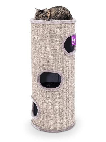 Petrebels Pojemnik do drapania w jakości premium, kopuła 110 cm wysokości, Ø 45 cm, bardzo szeroki i ciężki dla maksymalnej stabilności, kolor cappuccino