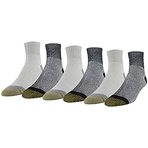 Gold Toe Skarpety męskie (6 sztuk), Czarny/szary (6 par), L