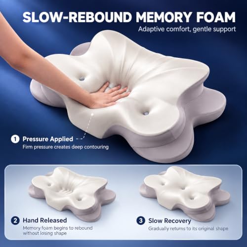 ThamesDream Neck Pillow for Sleeping, 3-Hole Cervical Memory Foam Pillow - image 7