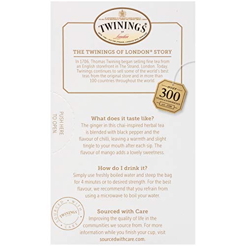 Twinings Superblends Adaptogens Metabolism With Rhodiola, Mango Chili Chai Herbal Tea Caffeine-Free, 18 Tea Bags (Pack Of 6) #TOP3