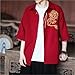 Men Short Sleeve Shirts Chinese Style Retro Summer Thin Shirt Men's Fashion Embroidered Golden Dragon Kungfu Tai Chi Casual Top(White,M 48-55KG)