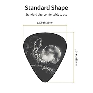Pack de 12 médiators de guitare Moon Astronaut pour guitare électrique Guitare acoustique Diverses guitares - Les Beatles, Paul McCartney, John Lennon, RIngo Starr, George Harrison Pack de 12 médiators de guitare Moon Astronaut pour guitare électrique Guitare acoustique Diverses guitares – Image 3