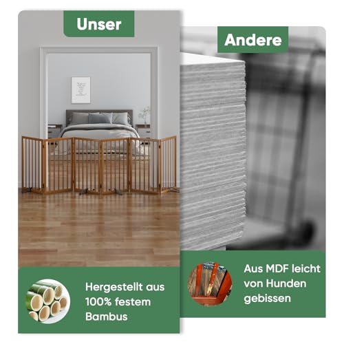 Hundegitter für Türöffnungen, Faltbares Hundegitter für den Innenbereich, Freistehende Haustiergitter für Türöffnungen Schlafzimmer… – Ansicht 6