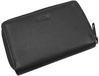 Echt Leder Kredit- und Visitenkartenetui 13 Fächer mit RFID & NFC Schutz in Schwarz (Schwarz)