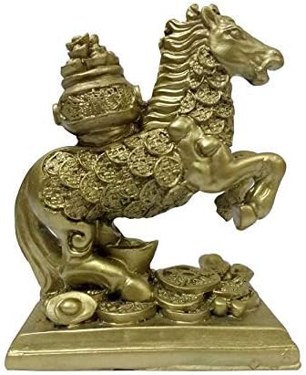Feng Shui Money Pot on Wealth Horse Showpiece Standard, 1 Piece