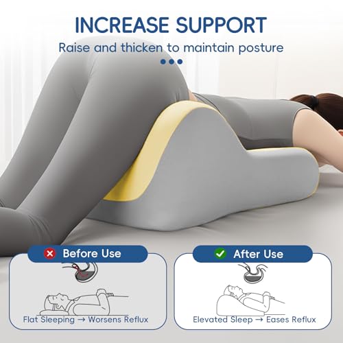 Image of Latex Comfort Pillow for Adults | Supportive Cushion for Pregnancy, Relaxation & Couples | All-Purpose Sleeping & Lounging Pillow with Washable Cover-Yellow