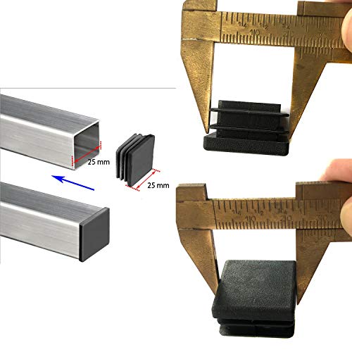 Tapas negras de 25 mm para patas de sillas, ideales para silenciar el comedor y la oficina 3