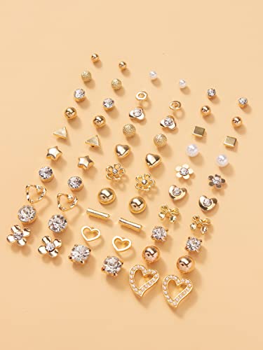 Image of Shining Diva Fashion 30 Pairs Earrings Combo Set Stylish Crystal Pearl Earrings for Women and Girls