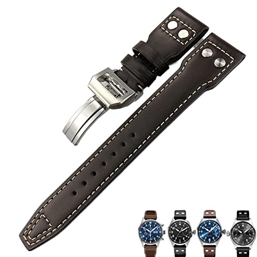 Bracelet de montre en cuir 21 mm compatible IWC Portugieser homme