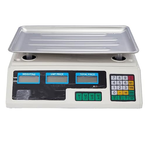 HPTHLY Kitchen Food Scales Electronic Scales Digital Kitchen Scales,Commercial Table Scales Price Computing Scales,Stainless Steel Platform Scale 40Kg with LCD Display (Black)