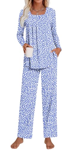 LONGYUAN Women's Pajamas Sets 2 Piece Lounge Pjs Long Sleeve Sleepwear Soft 2025 Fall Winter