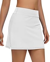 JoyGirl Tennisrock Damen mit Hose Drunter Hohe Taille Sportrock Golfrock Kurz Hosenrock Casual Tennis Skirt mit Taschen (Weiß,M)
