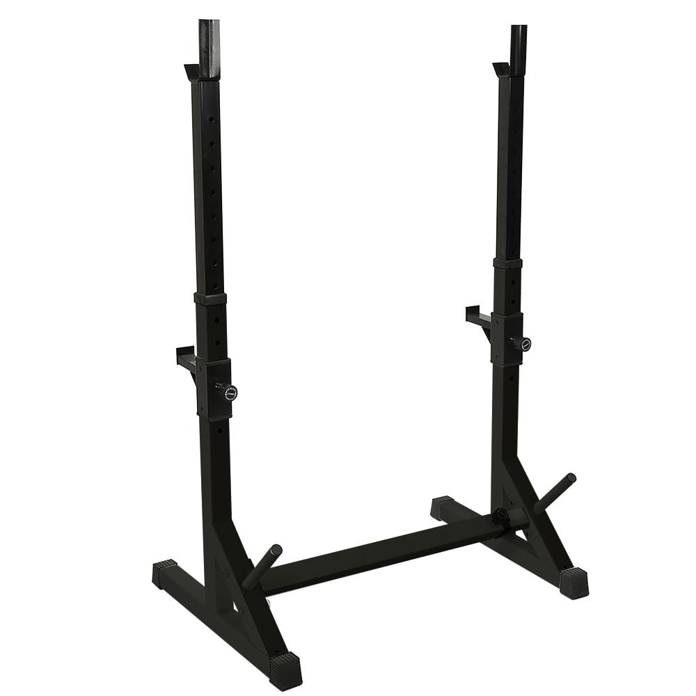 Gabbie di Squat, Candele per sollevamento pesi, Rack Squat Poggia Manubrio Regolabile 12 Livelli, Supporto per sollevamento pesi, Rack per sollevamento pesi, Carico Max.200 kg