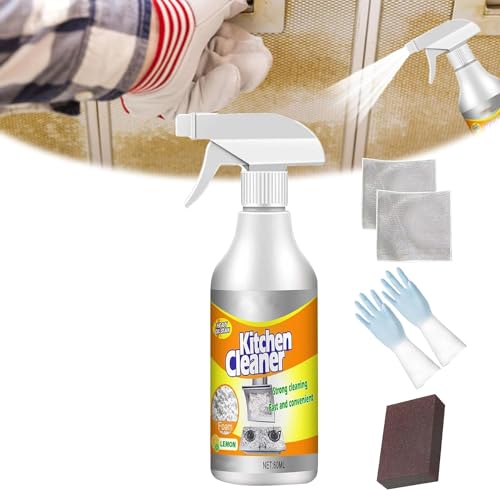 Pulire le macchie di olio da cucina, detergente per cucina, pulire le macchie di olio da cucina, potente pulizia delle macchie di olio da cucina, detergente per pentole per il fondo delle padelle, 60