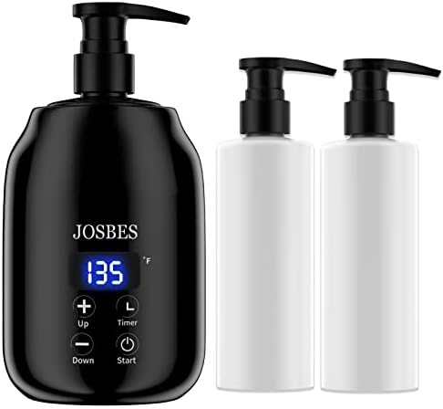 Massage Oil Warmer with Two Oil Bottle Dispenser, Lotion Bottle Warmer Dispenser Heater, Smart Touch Key Electric Warm Lotion Dispenser, Lube Gel Cream Warmer for Home Pro Salon Spa Massage（Black）